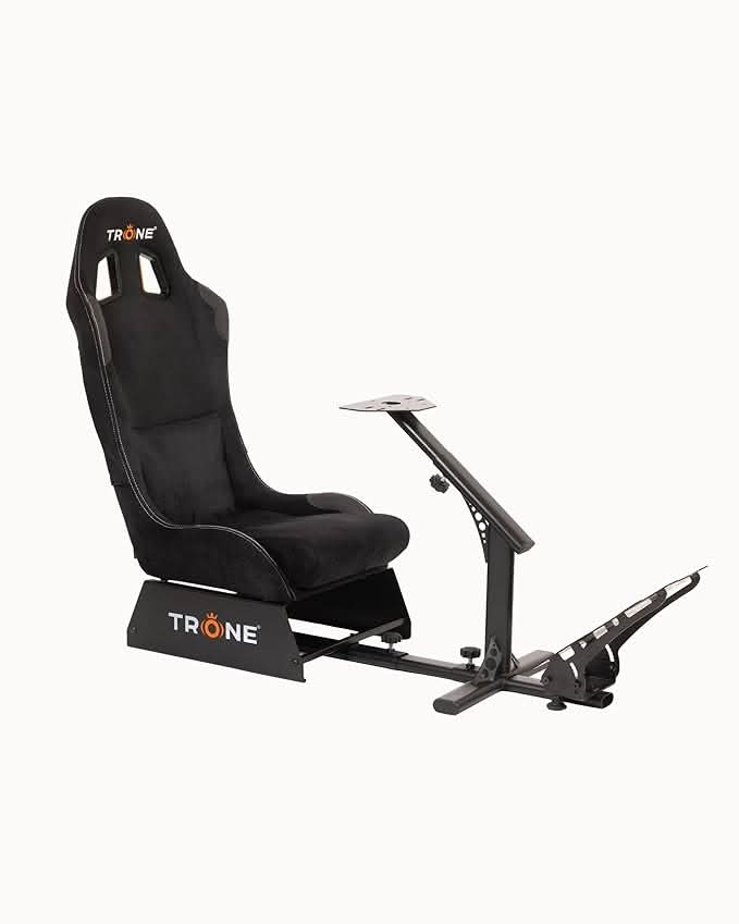 TRONE RS1 Suede Black Racing Simulator Gaming Chair with Seat Driving Cockpit