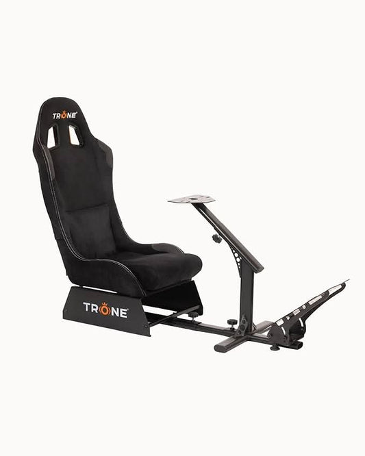 TRONE RS1 Suede Black Racing Simulator Gaming Chair with Seat Driving Cockpit