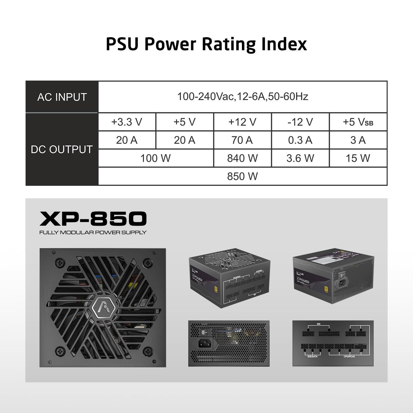 PROLAB DESIGN XPOWER XP-850 POWER SUPPLY UNIT