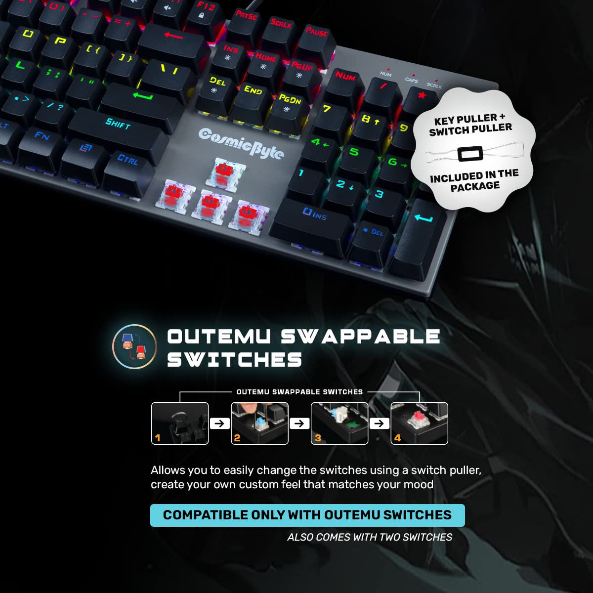 COSMIC BYTE CB-GK-28 VANTH (BLACK/GREY) GAMING KEYBOARD