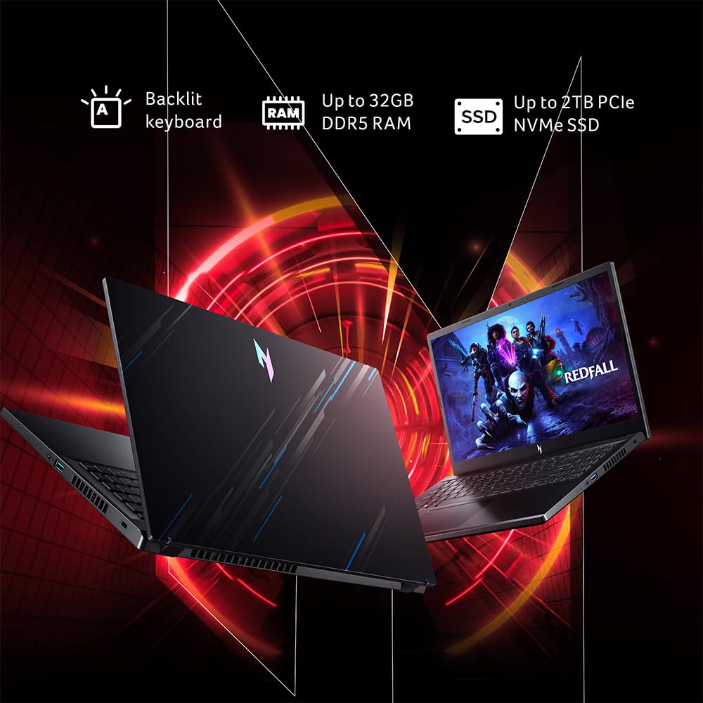 Acer Nitro V15, Intel Core i7-13th Gen 13620H Processor, NVIDIA GeForce RTX 4050-6GB GDDR6(16GB DDR5, 1TB) IPS FHD, 15.6"/39.6cm, 165Hz, Win 11 Home, Obsidian Black, 2.1KG, ANV15-51, Gaming Laptop