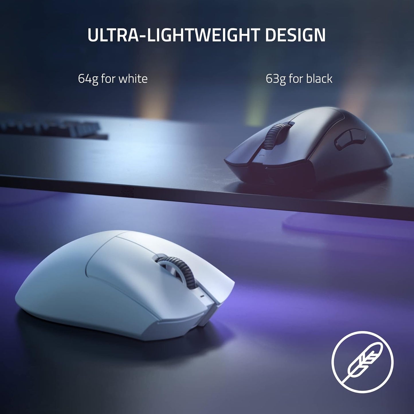 Razer DeathAdder V3 Pro - Ergonomic Wireless Gaming Mouse - White Edition - AP Packaging