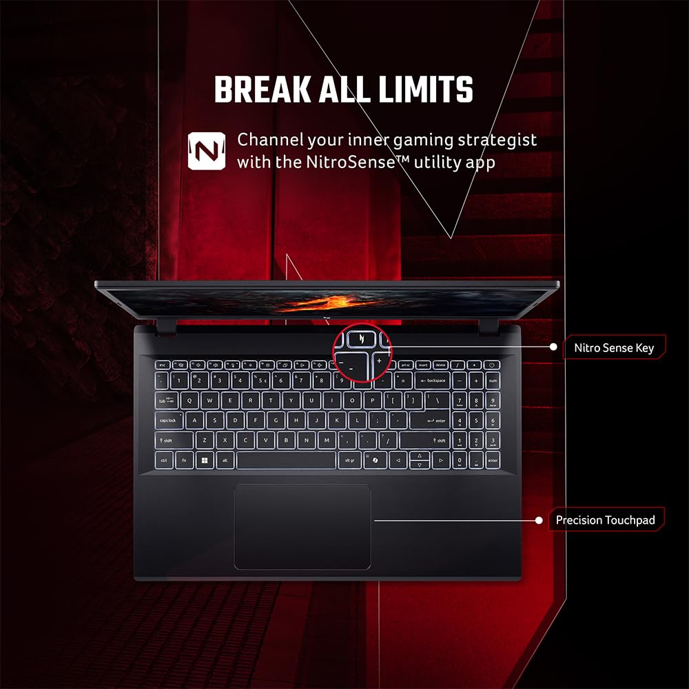 ACER NITRO V15 NH.QPESI.001 [R7-7735HS RYZEN/16GB/512GB SSD/WIN11 HOME/15.6 INCH/6GB-RTX4050 GRAPHICS /1 YEAR(S)/BLACK]