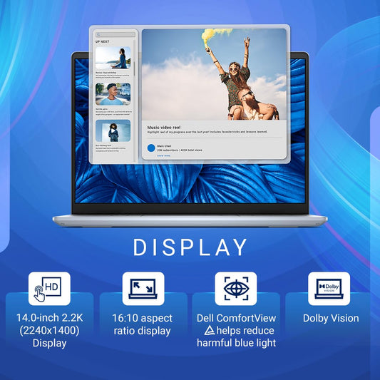 DELL INSPIRON 7440 PLUS [CI5-13420H 13TH GEN/16GB/512GB SSD/WIN11 HOME+MS24/14.0 INCH/INTEGRATED GRAPHICS /1 YEAR(S)/BLUE]