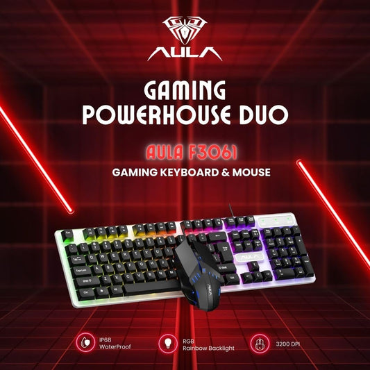 AULA F3061 ANTI GHOSTING GAMING KEYBOARD AND MOUSE COMBO BLACK