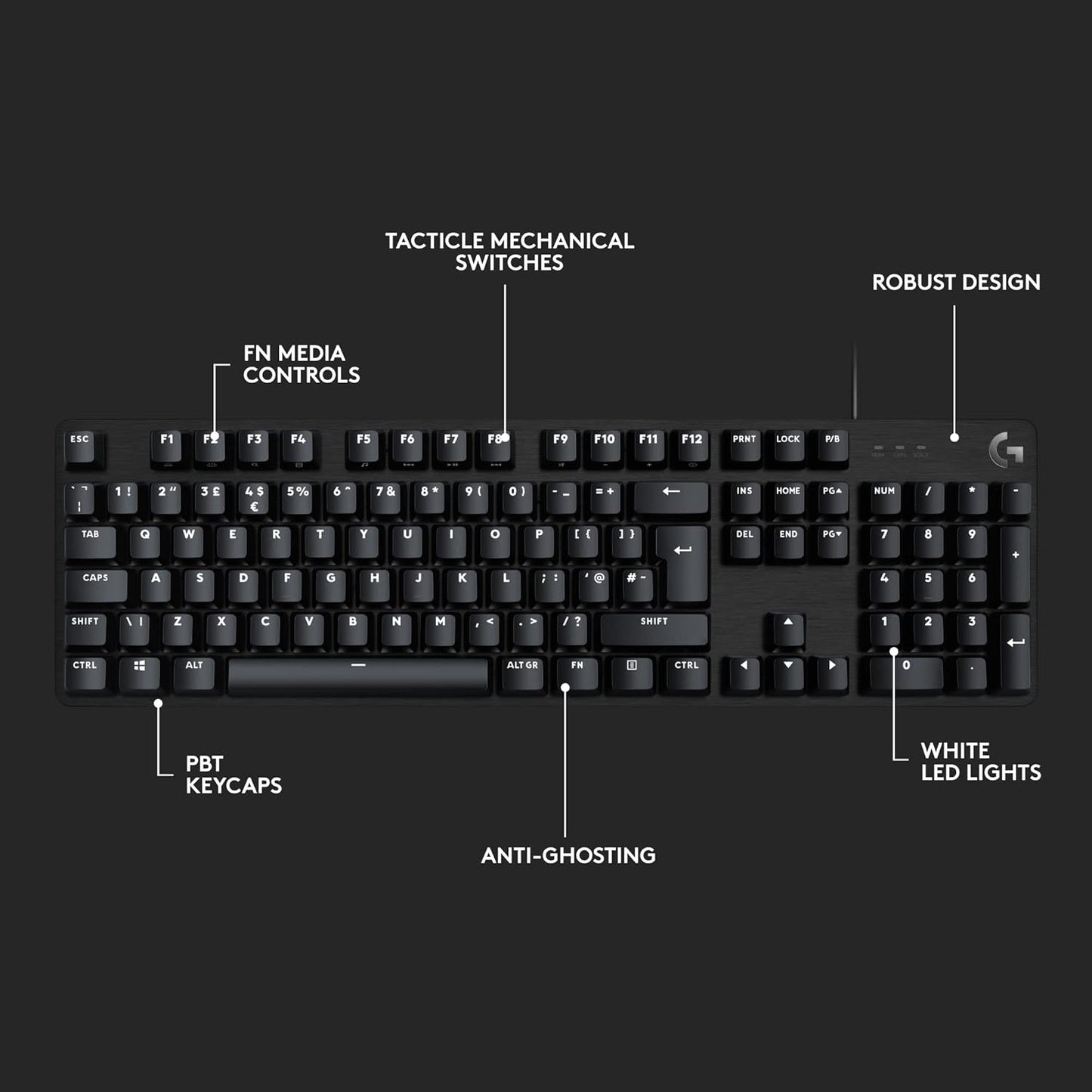 LOGITECH G413 SE FULL-SIZE MECHANICAL GAMING WIRED KEYBOARD