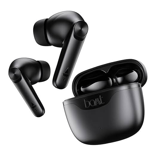 Boat Airdopes 207 TWS in Ear Earbuds, Bluetooth V5.3 (Carbon Black)