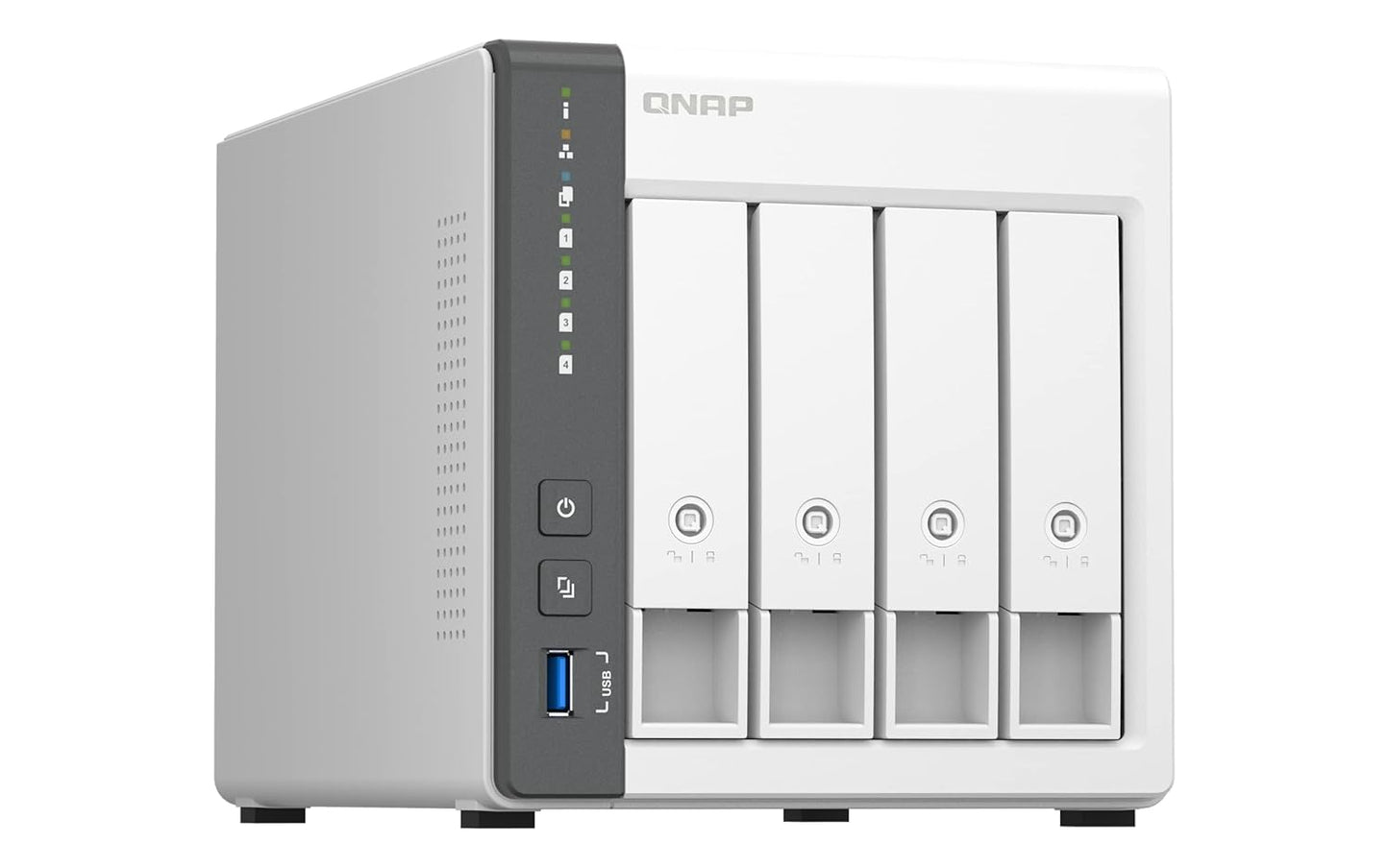 QNAP TS-433-4G 4 BAY NAS WITH QUAD-CORE PROCESSOR, 4 GB DDR4 RAM AND 2.5GBE + GBE LAN NETWORK (DISKLESS) WHITE