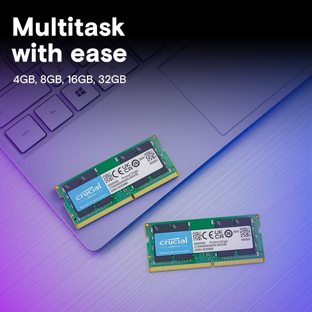 CRUCIAL 32GB DDR4-3200MHZ LAPTOP CL22 (16GBIT) RAM CT32G4SFD832A