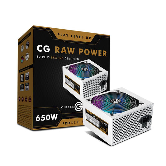 CIRCLE CG RAW POWER 650W RGB PRO 80 PLUS BRONZE SMPS (WHITE)