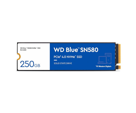 WESTERN DIGITAL BLUE SN580 PCIE GEN 4 NVME SSD INTERNAL STORAGE, 250GB