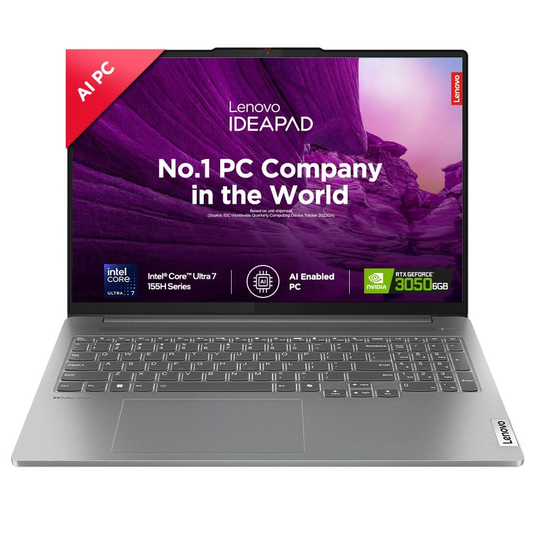 LENOVO IDEAPAD 5 PRO 83D4002NIN [ULTRA7-155H 14TH GEN/16GB/1TB SSD/WIN11 HOME+MSO/16.0 Inch/4GB-RTX3050 GRAPHICS /1 YEAR(S)/GREY]