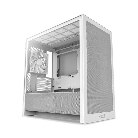 NZXT H3 Flow (2025) Micro-ATX Mid-Tower Gaming Cabinet - White (CC-H31FW-01)