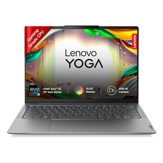 LENOVO YOGA SLIM 6 13TH GEN INTEL EVO CORE I5 13500H 14 INCH(35.5CM) WUXGA-OLED 400NITS LAPTOP (16GB/512GB SSD/WINDOWS 11/MS OFFICE 2021/BACKLIT KB/ALEXA/3 MONTH GAME PASS/STORM GREY/1.3KG), 83E00004IN