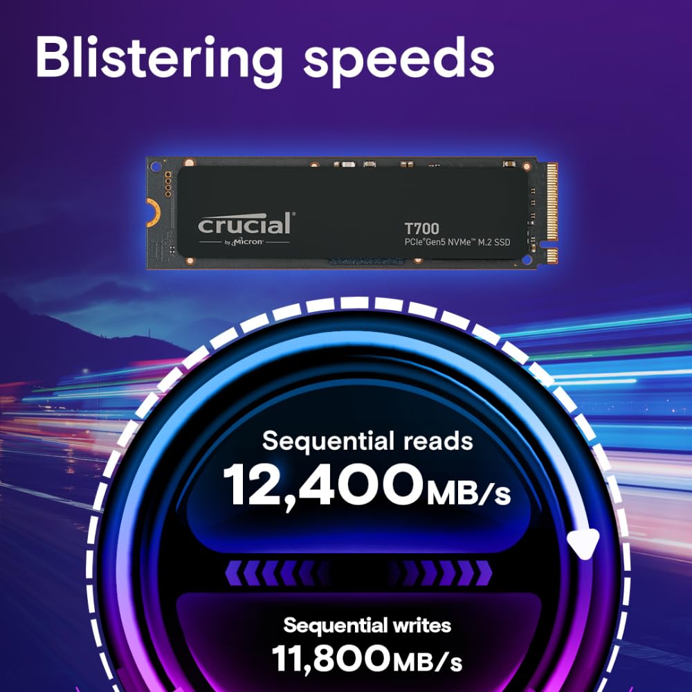 CRUCIAL T700 2TB PCIE GEN5 NVME M.2 SSD CT2000T700SSD3