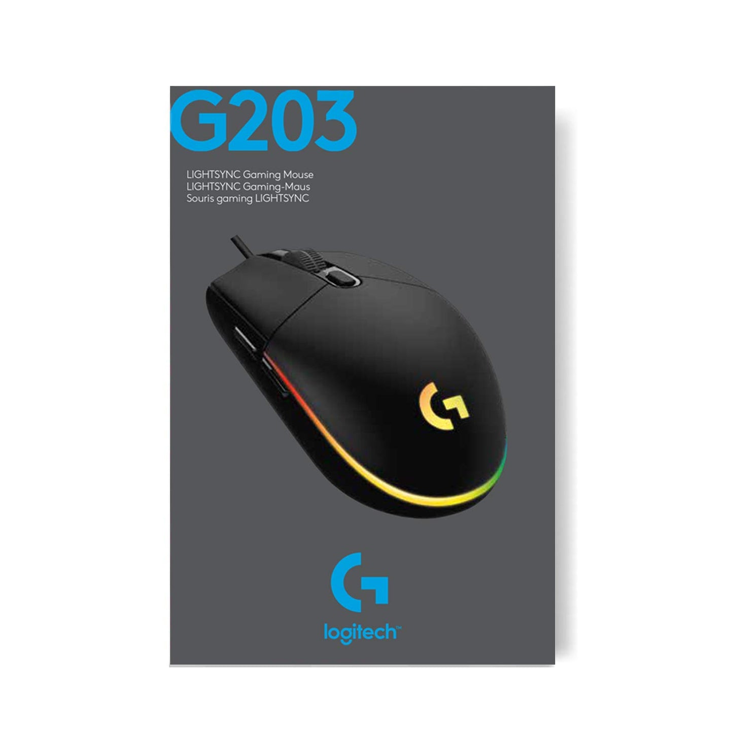 LOGITECH G203 LIGHTSYNC WIRED GAMING MOUSE BLACK