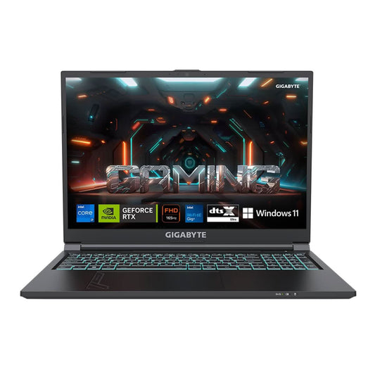 GIGABYTE G6 KF-H3IN853SH, I7-13620H 4.9 GHZ, RTX 4060 8GB GDDR6, 16.0" THIN BEZEL FHD+ 1920X1200 WUXGA, 165HZ, 8G *2 DDR5-4800, GEN4 512GB, MULTI LANGUAGES 15 COLOR ILLUMINATED KEYBOARD