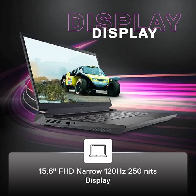 Dell Gaming G15-5530, Intel Core i5 13th Gen-13450HX, NVIDIA GeForce RTX 3050-6GB, 16GB RAM, 512GB SSD, FHD 250nits 15.6"/39.62cm, 120Hz, Windows11, MSOffice 2021,Dark Shadow Gray,2.65Kg Gaming Laptop