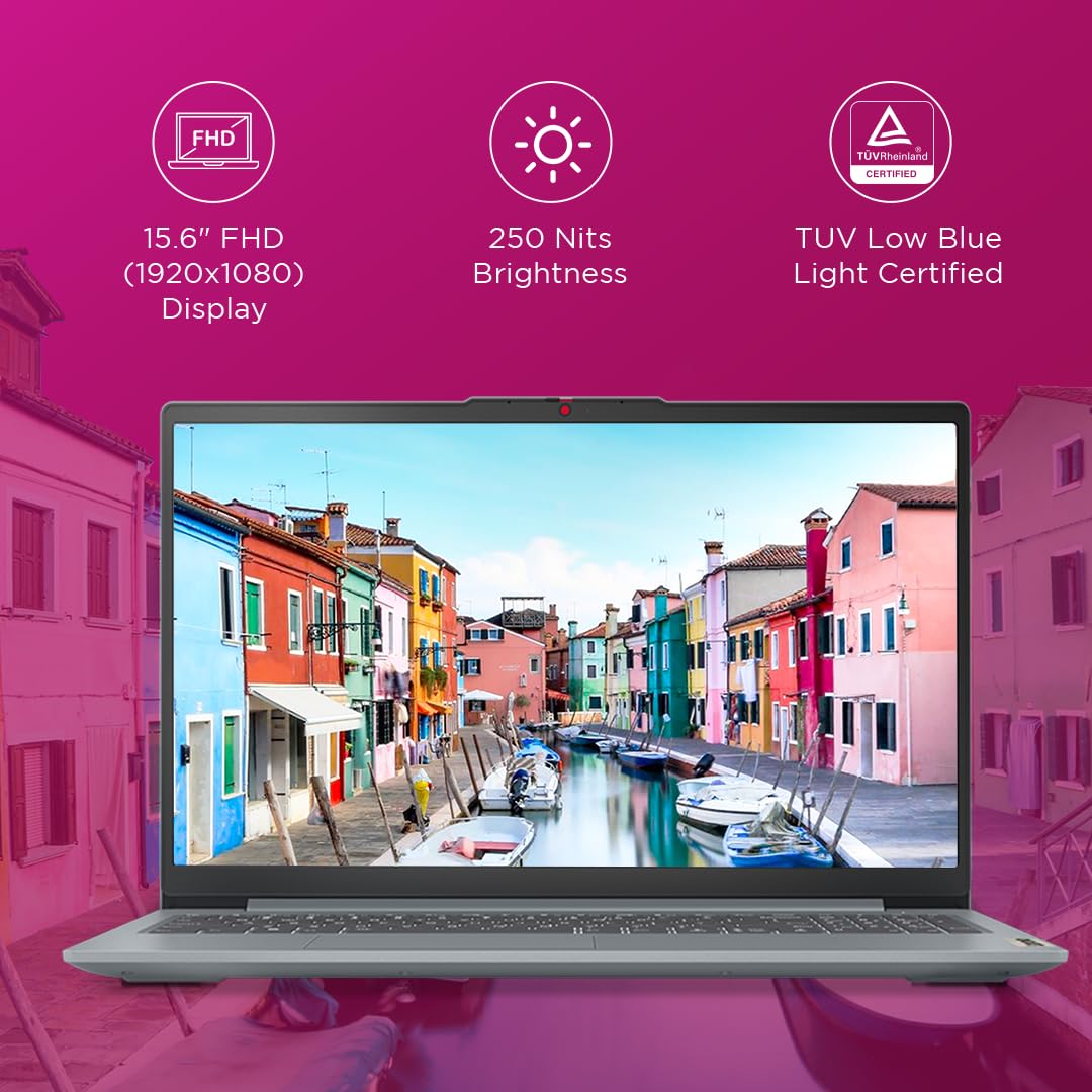 Lenovo IdeaPad Slim 3 Ryzen 5 5625U 15.6" (39.6cm) FHD Thin and Light Laptop (16GB RAM/512GB SSD/Integrated AMD Radeon Graphics/Windows 11/Office Home 2024/Grey/1.6Kg), 82XM00UGIN