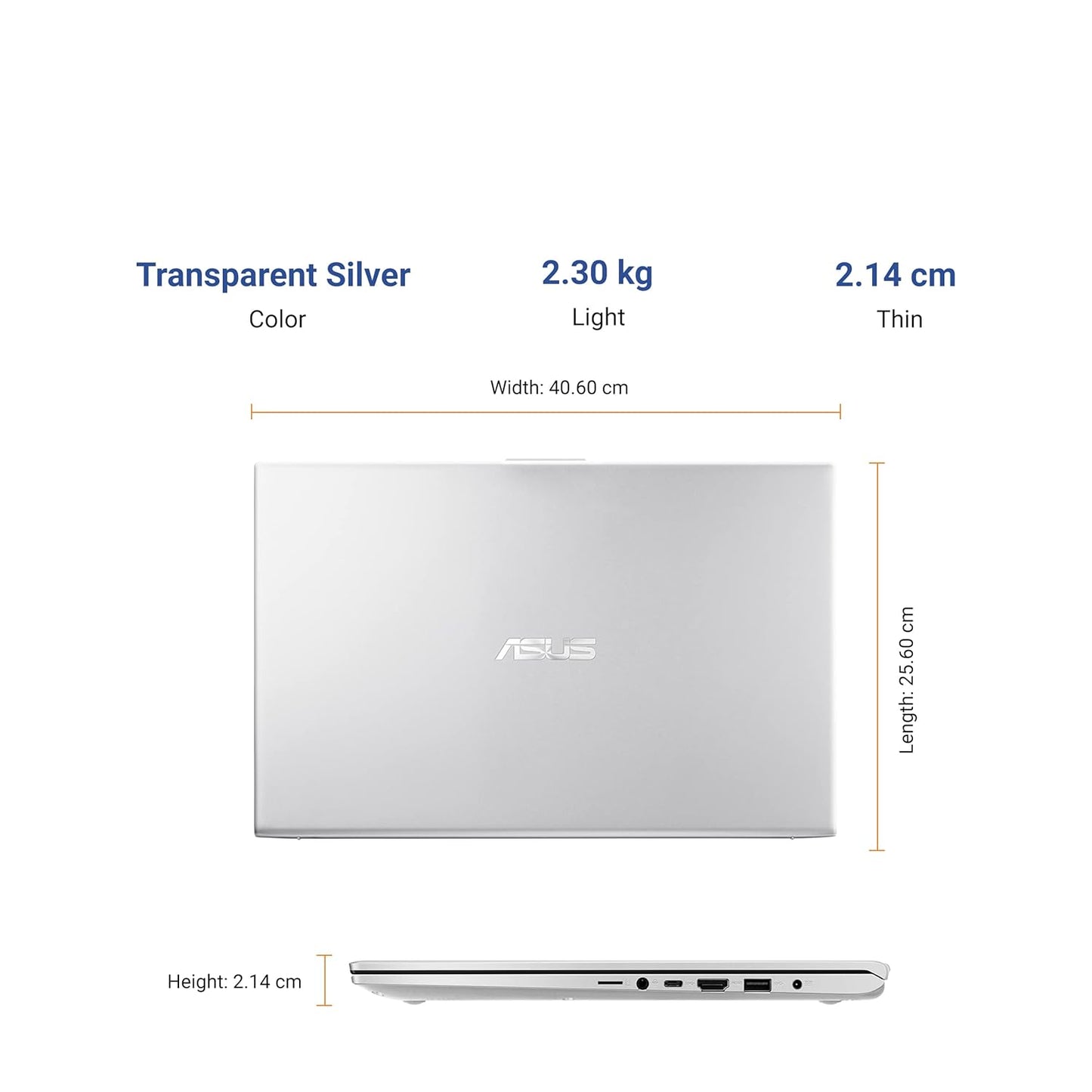 ASUS VIVOBOOK 17, INTEL CORE I5-1135G7 11TH GEN, 17.3" (43.94 CMS) FHD, LAPTOP (16GB/512GB SSD/WINDOWS 11/OFFICE 2021/INTEGRATED GRAPHICS/TRANSPARENT SILVER/2.3 KG), X712EA-AU521WS