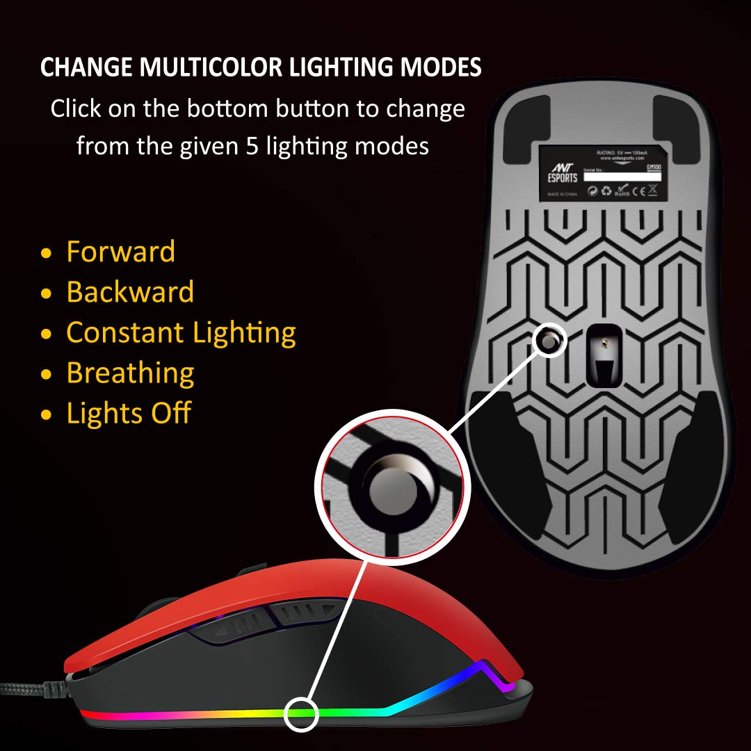ANT ESPORTS GM100 RED GAMING MOUSE