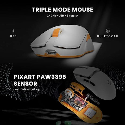Cosmic Byte Velox 39g Ultra-Light Tri-Mode Gaming Mouse White