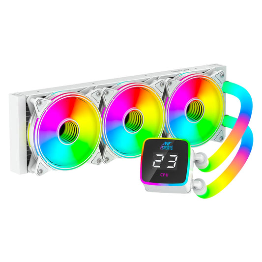 ANT ESPORTS ICE GLOW 360MM AIO LIQUID COOLER ARGB WHITE