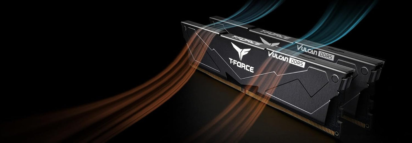 TEAMGROUP T-FORCE VULCAN 16GB (16GBX1) DDR5 5200MHZ DESKTOP RAM (BLACK)