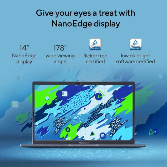 ASUS VIVOBOOK 14 (2022) CORE I5 12TH GEN - (8 GB/512 GB SSD/WINDOWS 11 HOME) X1402ZA-EK521WS THIN AND LIGHT LAPTOP (14 INCH, QUIET BLUE, 1.50 KG, WITH MS OFFICE)