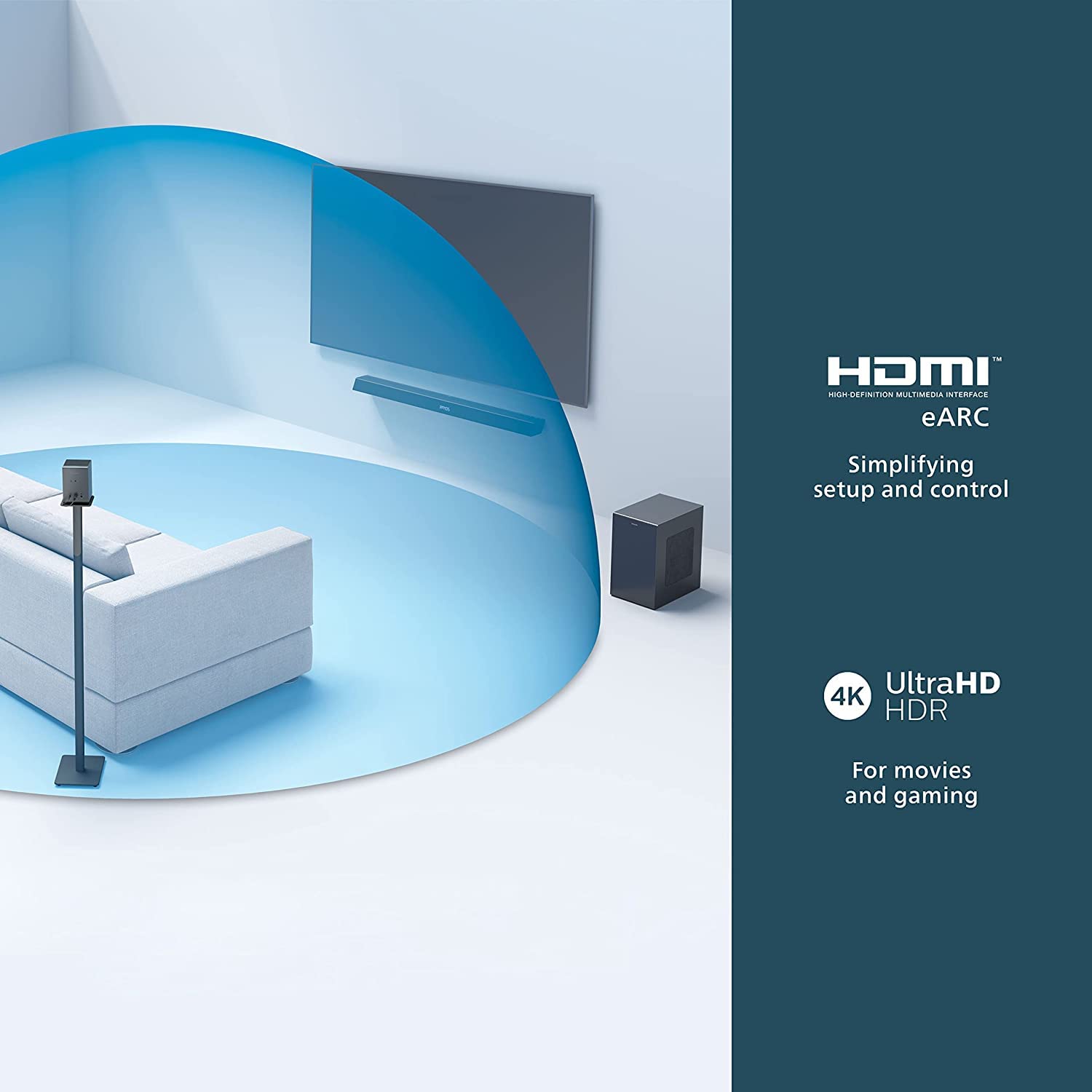 PHILIPS SOUNDBAR TAB8967 CH 780 WATT WITH HDMI ARC, AI