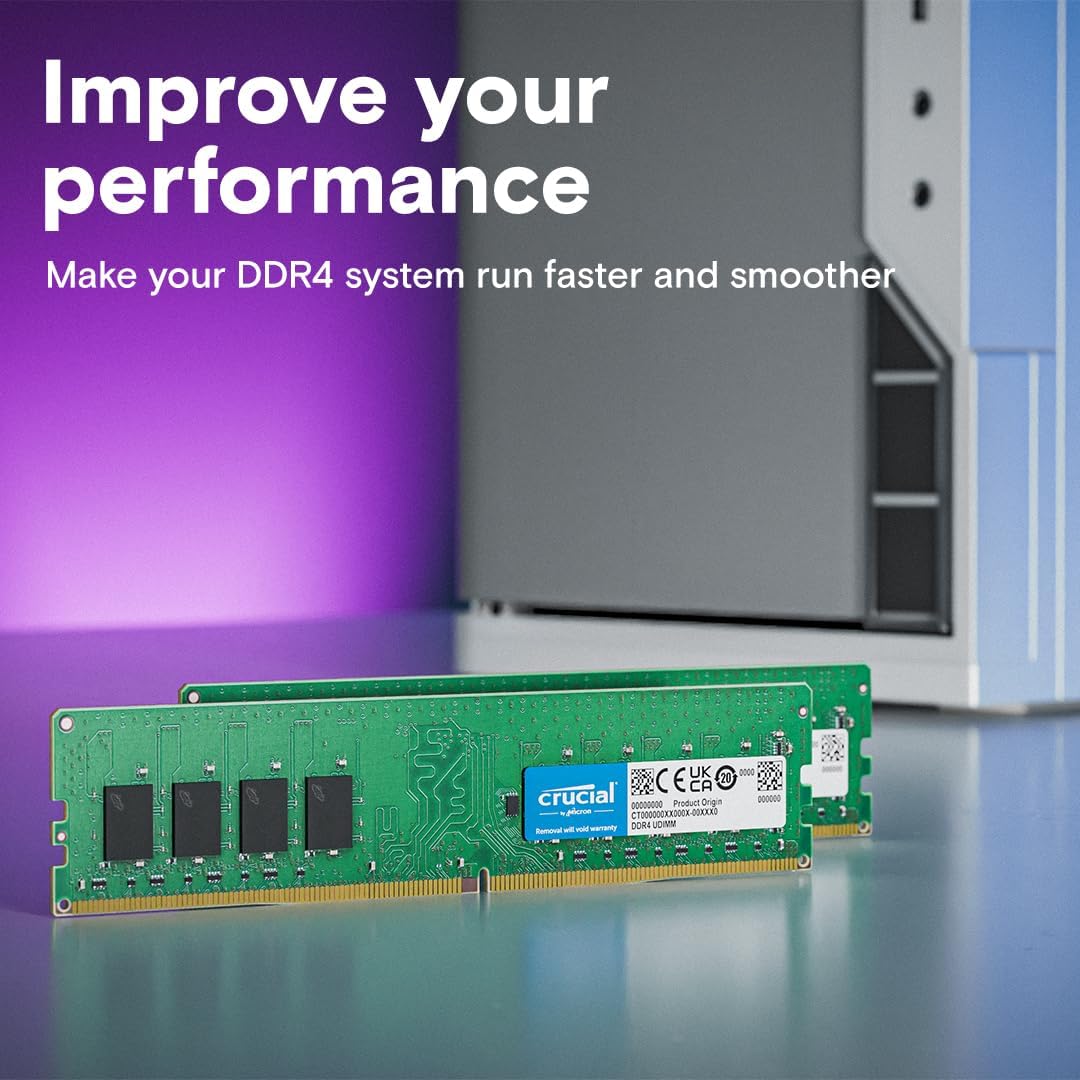 CRUCIAL 16GB KIT (2X8GB) DDR4-3200 UDIMM CL22 RAM CT2K8G4DFRA32A