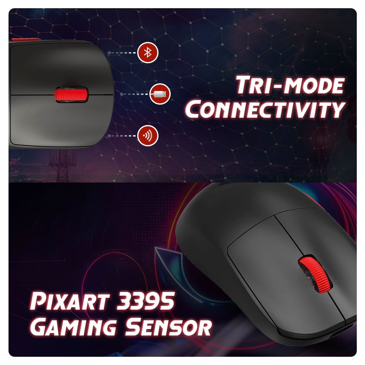 Cosmic Byte Hypernova Tri-Mode Gaming Mouse (Black)