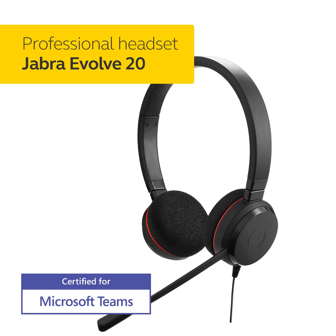 Jabra Evolve 20 MS Stereo Wired Headset