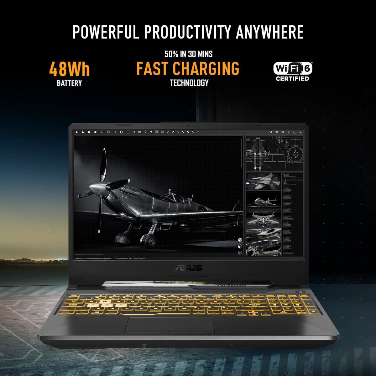 ASUS TUF Gaming A15, 15.6 inch (39.62cm) FHD 16:9 144Hz, AMD Ryzen 7 7435HS, Gaming Laptop (16 DDR5/512GB SSD/NVIDIA GeForce RTX 2050/Windows 11 Home/Graphite Black/2.30 Kg), FA506NFR-HN045W