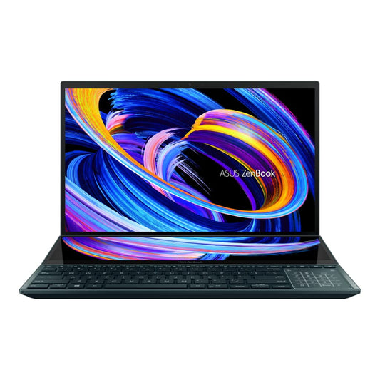 ASUS ZENBOOK PRO DUO 15 OLED (2021) UX582HM-H701WS, CORE I7-11800H 11TH GEN, 15.6" 4K DUAL-SCREEN TOUCH LAPTOP /16GB/1TB SSD/NVIDIA RTX 3060-6GB/WINDOWS 11/CELESTIAL BLUE//SOFT STAND/STYLUS/PALM REST