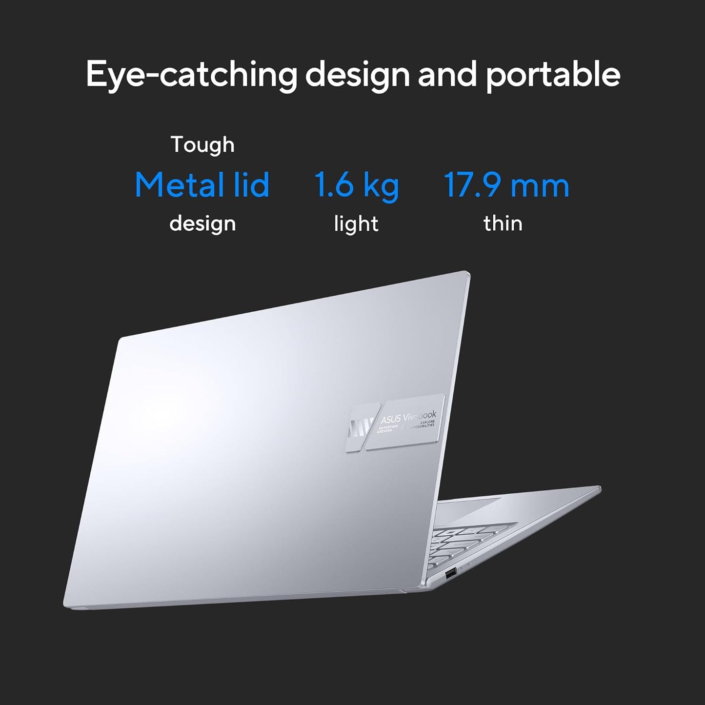 ASUS INTEL CORE I5-1335U /16GB (8*2) DDR4 / 512GB PCIE 4.0 SSD / 15.6-INCH / 3K (2880 X 1620) OLED 16:9 /COOL SILVER /BACKLIT KB / WIN 11 HOME / MS OFFICE LAPTOP K3504VAD-MA542WS