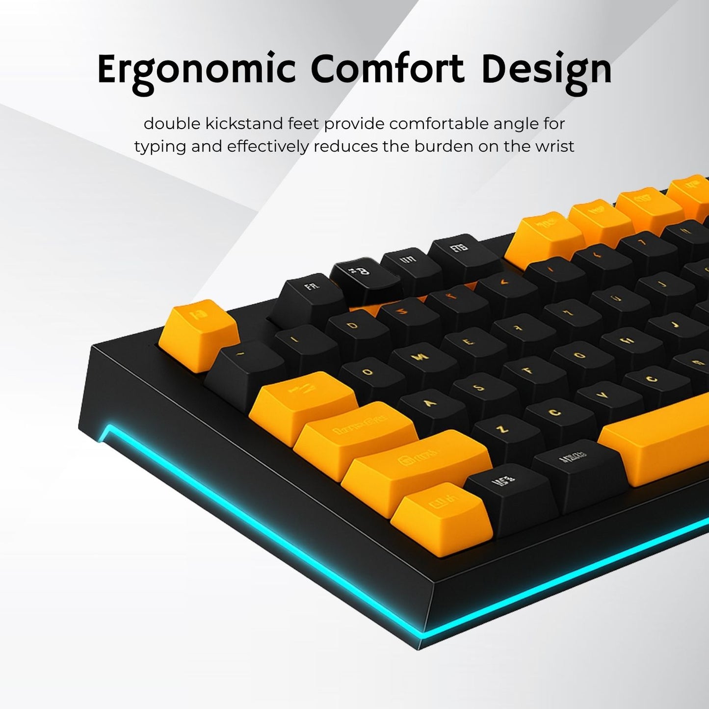 AULA F3032 Wired RGB Backlight Mechanical Gaming Keyboard | 87 Keys Compact, Unique 11 Side Light, 60 Million Keystroke, Detachable Wired Computer Keyboards for Windows PC | Orange + Black, Red Switch