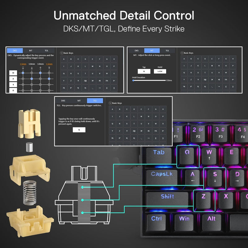 Redragon FIZZ K617 Magnetic Hall Effect Gaming Keyboard