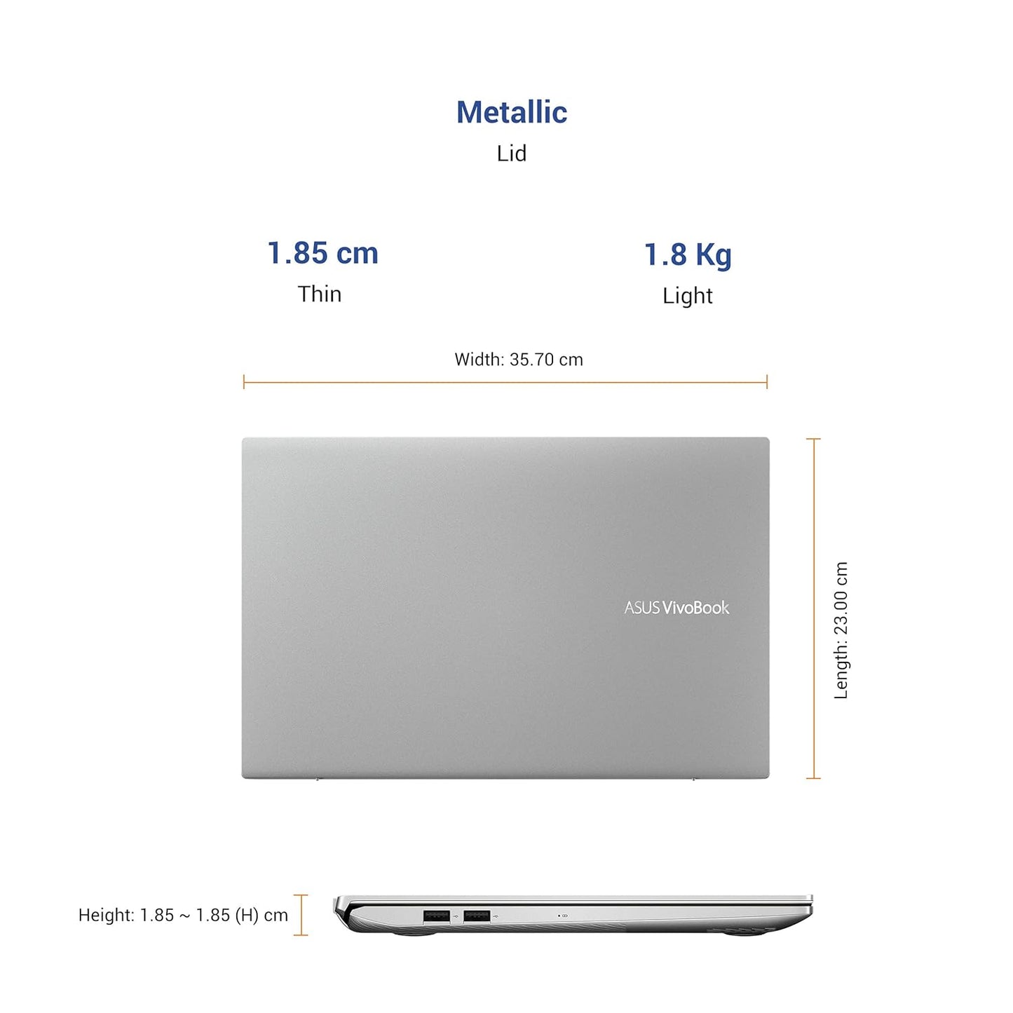 ASUS VIVOBOOK S S15 (2021) INTEL CORE I5-1135G7 11TH GEN 15.6 INCHES FHD BUSINESS LAPTOP (8GB/512GB SSD/OFFICE 2019/WINDOWS 10/2GB NVIDIA MX350 GRAPHICS/SILVER/1.8 KG, S532EQ-BQ502TS), TRANSPARENT SILVER