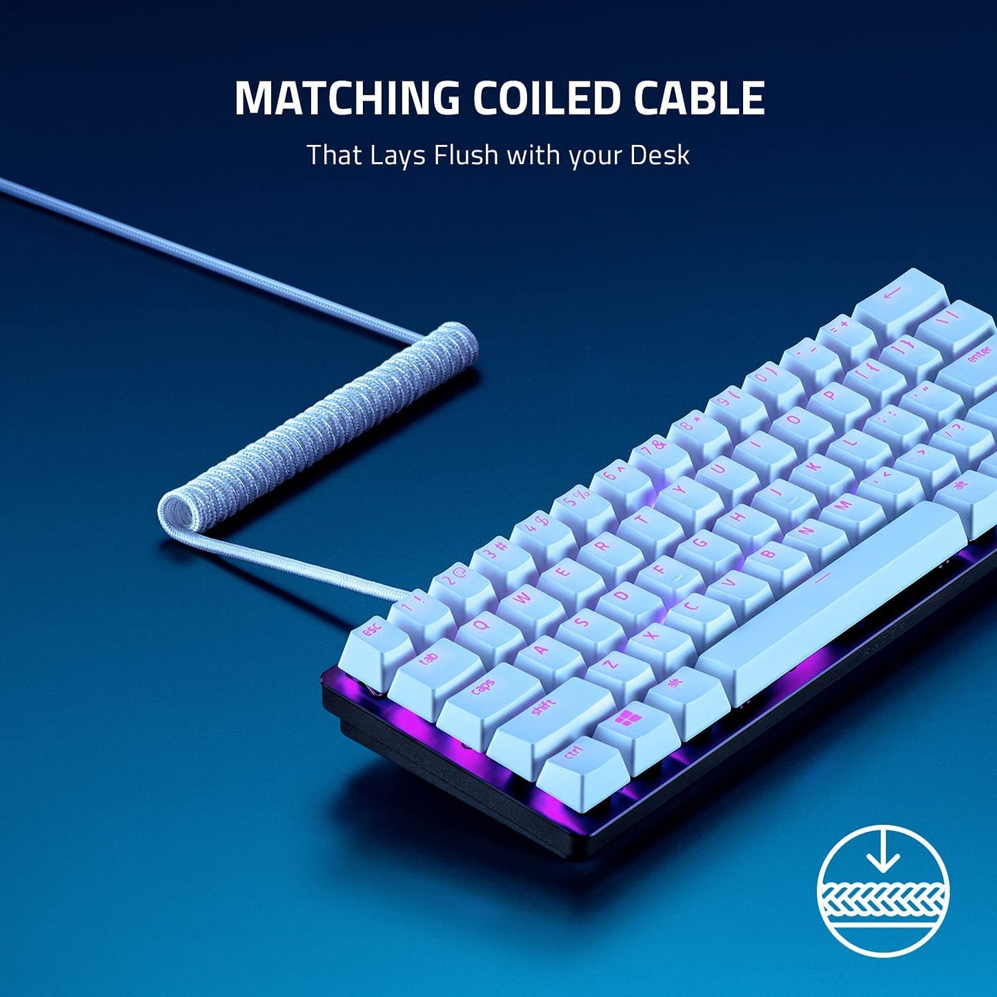 RAZER PBT KEYCAP + COILED CABLE UPGRADE SET- MERCURY WHITE - FRML PACKAGING