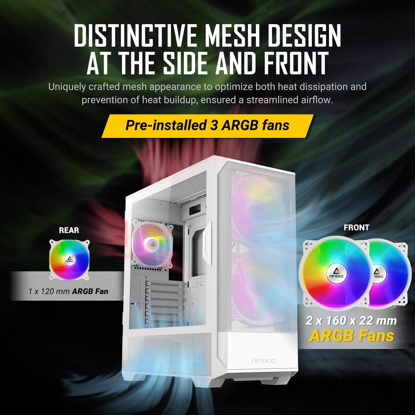 ANTEC NX416L ARGB (ATX) MID TOWER CABINET (WHITE)