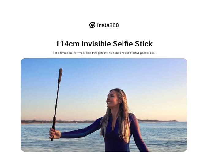 INSTA 360 Invisible Selfie Stick for Camera 114cm