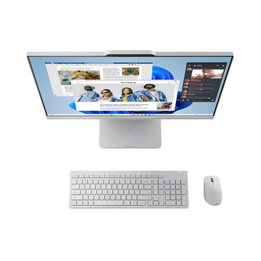 Lenovo IdeaCentre AIO Ryzen 5 7535HS 23.8" FHD IPS All-in-One Desktop (8GB RAM/512GB SSD/Win11/Microsoft 365 Basic + Office Home 2024/3Wx2 Speakers/5MP Camera/Wireless Keyboard & Mouse), F0HR009BIN