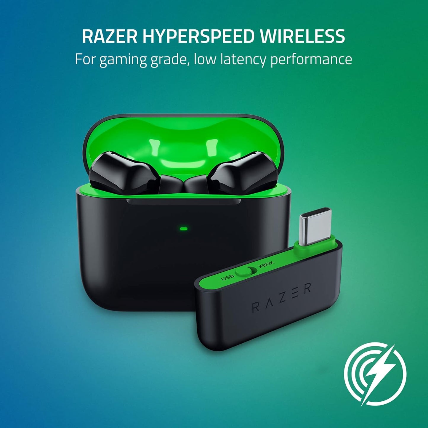 RAZER HAMMERHEAD HYPERSPEED (XBOX LICENSED) - WIRELESS MULTI-PLATFORM GAMING EARBUDS