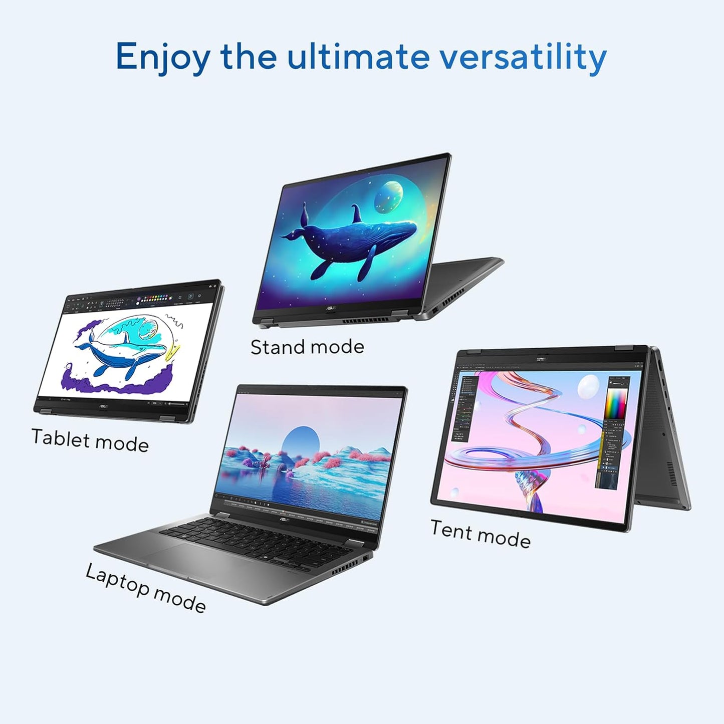 ASUS VIVOBOOKFLIP OLED TP3407SA-QL025WS [ULTRA7-256V 14TH GEN/16GB/512GB SSD/WIN11 HOME+MSO/14.0 INCH TOUCH/INTEGRATED GRAPHICS /1 YEAR(S)/GREY]