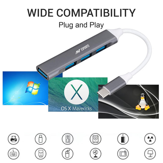 ANT ESPORTS AEC410 - TYPE-C TO USB HUB