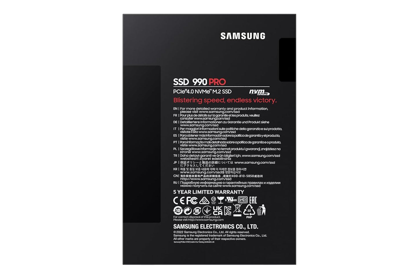 SAMSUNG 990 PRO SSD 4TB - MZ-V9P4T0BW, BLACK