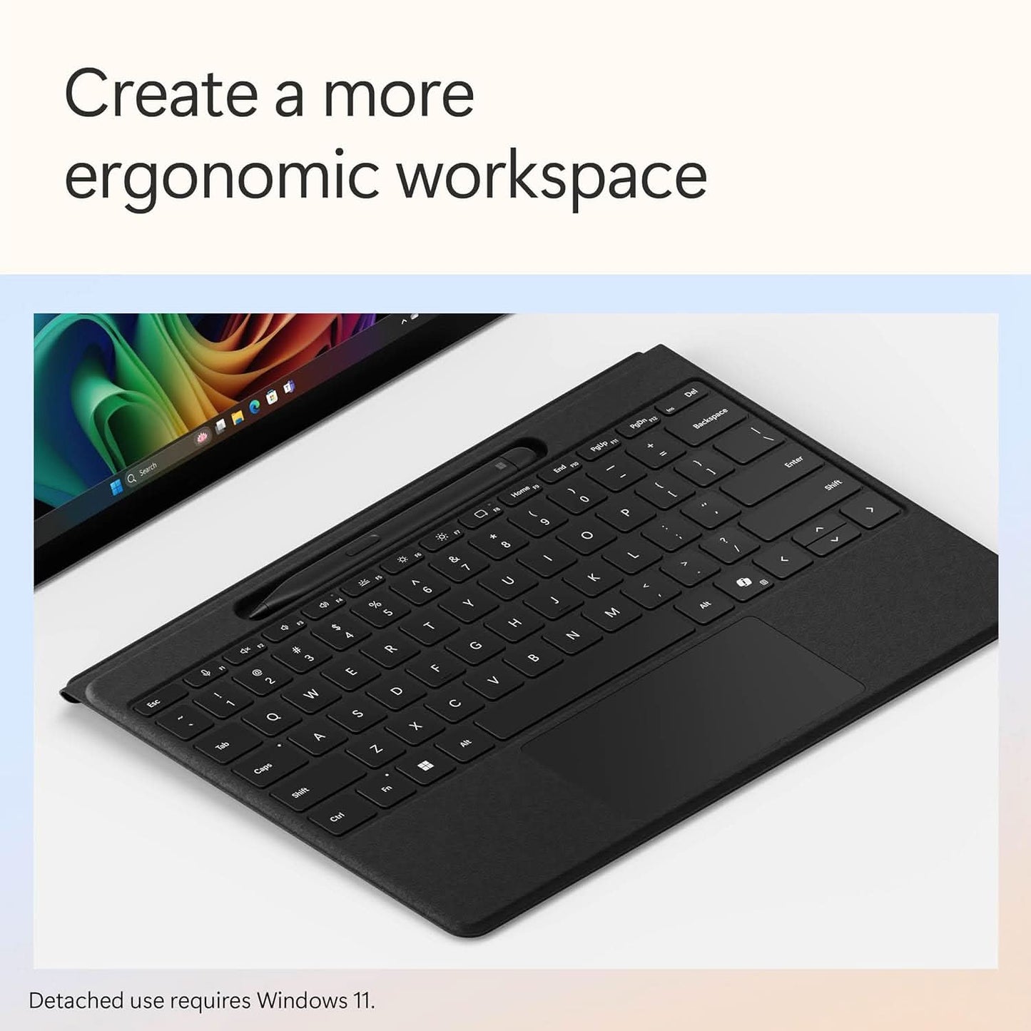 Microsoft Surface Pro 11 Keyboard with Pen Storage Black - EP2-01841