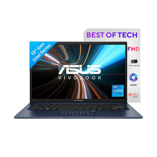 ASUS VIVOBOOK 14, 14" FHD (1920 X 1080), INTEL CORE I5-1334U PROCESSOR,(16GB RAM/512GB SSD/INTEL IRIS X? IGPU/WINDOWS 11/M365 BASIC (1YEAR)*/OFFICE HOME 2024/BLUE/1.40 KG),X1404VA-NK790WS