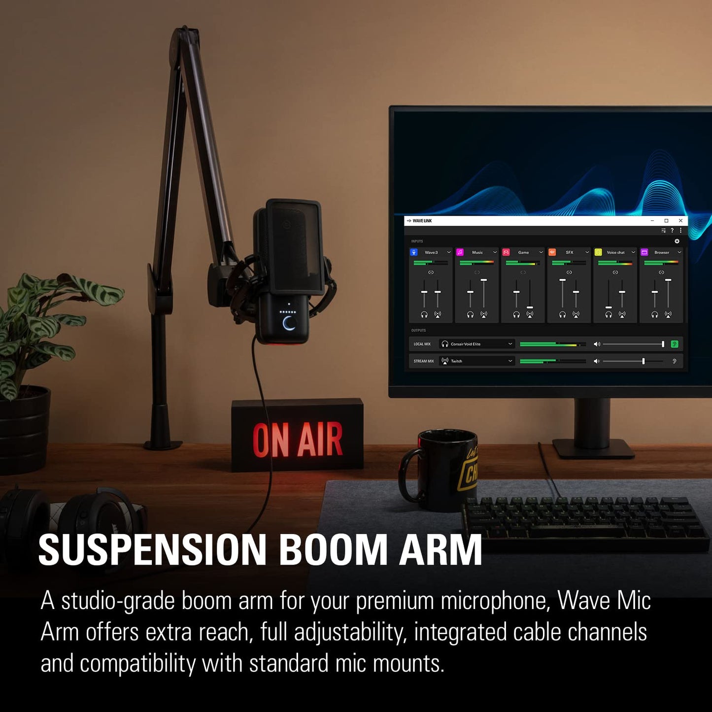 ELGATO WAVE MIC ARM - PREMIUM BROADCASTING BOOM ARM